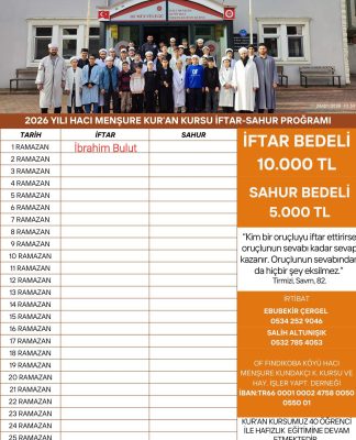 KUR’AN KURSUMUZA İFTAR .
